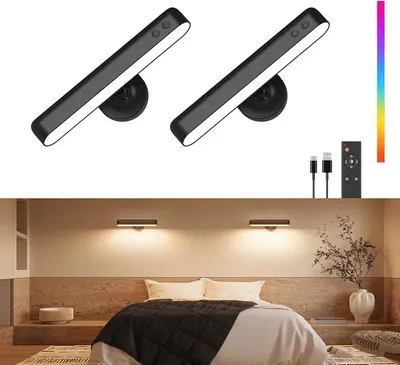 Main Images for PopoIron Rechargeable Wall Sconces LED Wall Lights with 7500mAh Battery Lamp for Bedroom