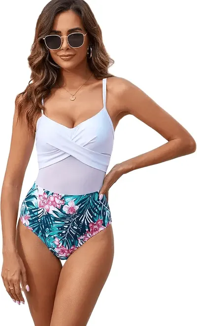 Main Images for JOO-JOOG Mesh Women's One Piece Swimsuit Push Up High Waist Tummy Control Monokini with…