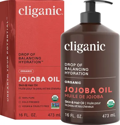Main Images for Cliganic Organic Jojoba Oil 16oz with Pump
