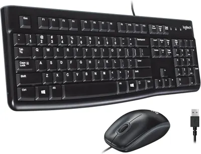 Shows the full set of items included in the purchase - a keyboard and mouse.