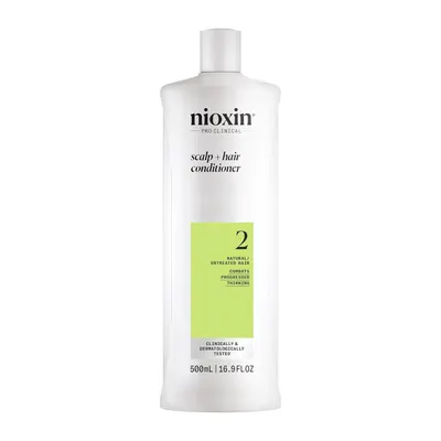 Showcases the product bottle and highlights that it is formulated for natural, untreated hair.