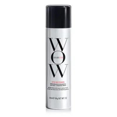 Showcases the product itself on a clean white background, allowing buyers to clearly see the styling spray bottle and branding.