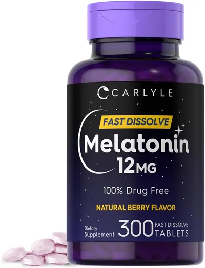 Showcases the product packaging and highlights the natural berry flavor and fast dissolve tablet form for easy consumption.