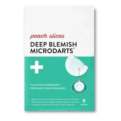 Showcases the product packaging to clearly communicate what the item is and its primary use for treating blemishes.