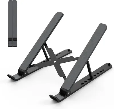 Showcases the product's adjustable design and compact folding capability for easy storage and portability.