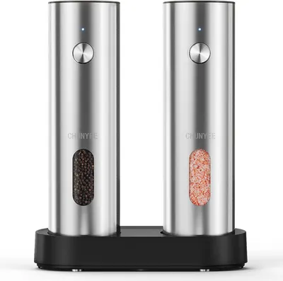 Main Images for Electric Salt and Pepper Grinder Set with Rechargeable Base