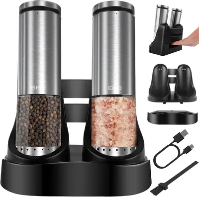 Main Images for EIHO Electric Salt and Pepper Grinder Set USB Rechargeable