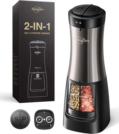 Main Images for Sangcon Electric Salt and Pepper Grinder Set Shaker 2 IN 1