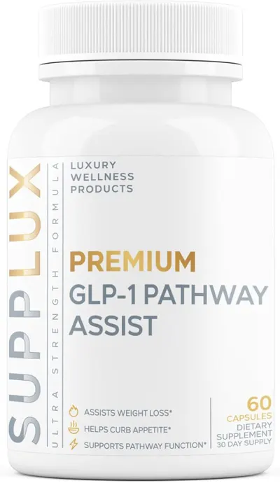 Clearly displays the product packaging to show the supplement name and key benefits.