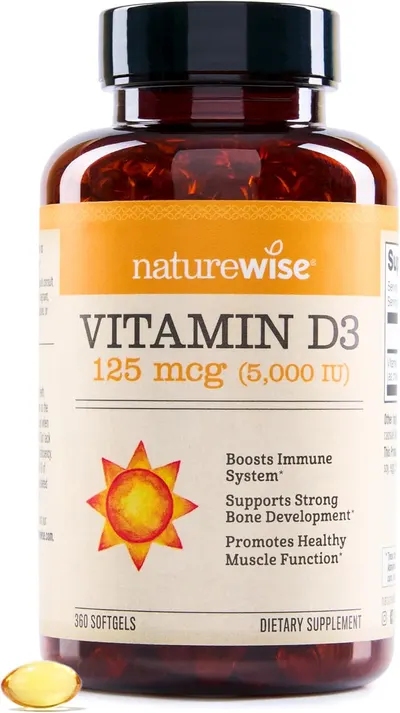 Clearly displays the product packaging to show the brand, type of supplement, and dosage information.