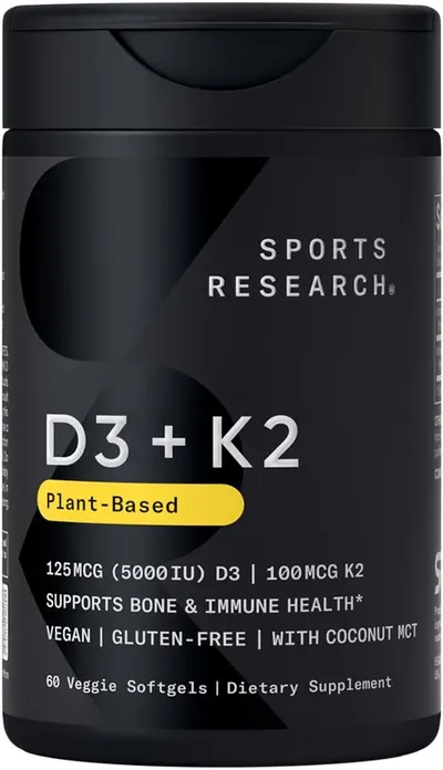 Sports Research® Vitamin D3 + K2 w/ Coconut Oil