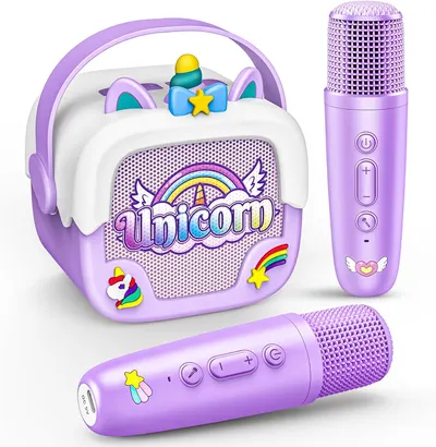Main Images for Mini Karaoke Machine for Kids Girls: Unicorn Portable Bluetooth Speakers with 2 Wireless…