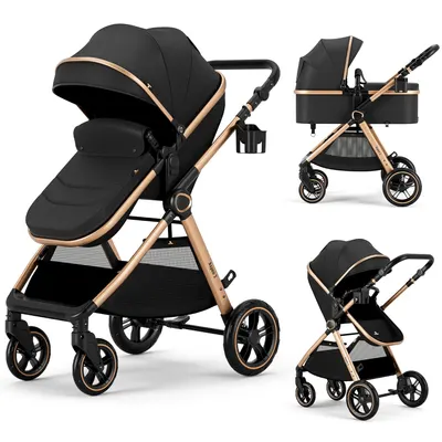 Showcases the versatility of the stroller system with multiple configurations for different ages and needs. Demonstrates the different ways the stroller can be used, from infant bassinet to toddler…