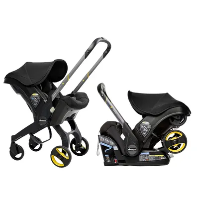 Showcases the product's versatility as both a car seat and stroller, highlighting its dual functionality for parents. Demonstrates the different components of the travel system, showing how the car…