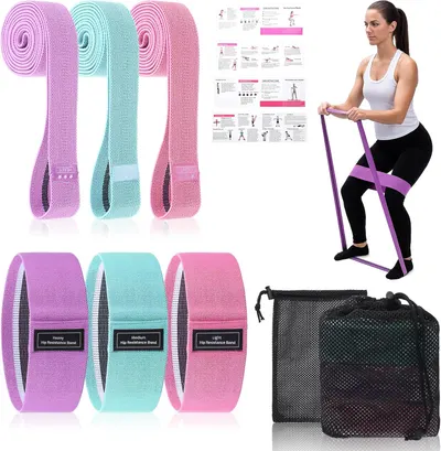 Main Images for 6PCS Fabric Resistance Bands for Legs