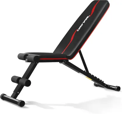 Showcases the product's adjustable angles and sturdy construction for versatile workout positions.