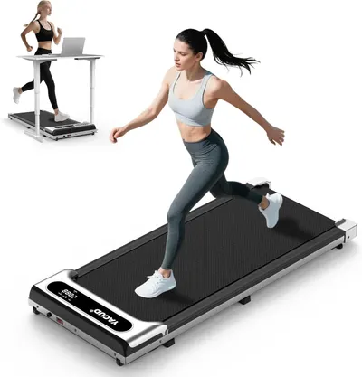 Showcases the product's versatility as both a treadmill and a standing desk, emphasizing its dual functionality for fitness and work. Demonstrates how the product can be integrated into daily life,…