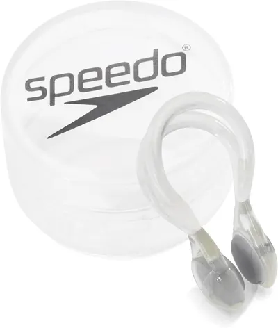 Showcases the Speedo nose clip product clearly against a white background, allowing customers to see its design and brand.