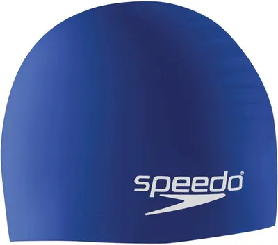 Showcases the product clearly against a white background, allowing shoppers to see the design and color of the swimming cap.