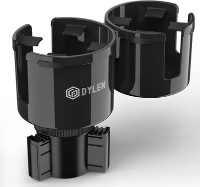 Showcases the product's design and functionality as car cup holders. Demonstrates that the product comes as a set of two cup holders.