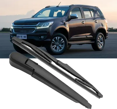 Showcases the SUV's exterior design and highlights the compatible windshield wiper accessory. Demonstrates the specific windshield wiper parts that are compatible with the vehicle model shown.