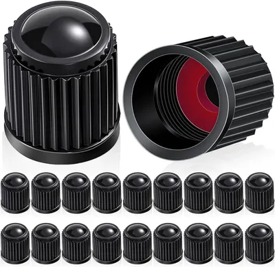 Main Images for Outus 20 Pcs Tire Valve Stem Caps Car Tire Caps Plastic Universal Black Valve Stem…