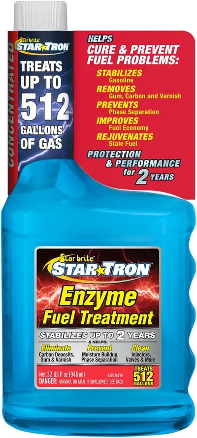 Showcases the product's appearance and highlights its key benefits for treating fuel problems. Displays the product packaging with detailed information about its features and benefits to inform…