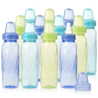 Showcases the range of baby bottle options available in different colors and sizes. Displays the variety of color and size choices for the baby bottles, allowing customers to see all available…