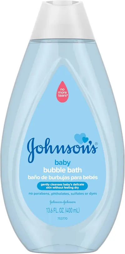 Clearly displays the product to show shoppers exactly what they're purchasing - a gentle baby bubble bath.