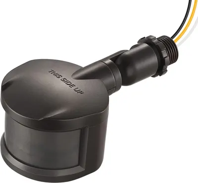 Showcases the main product, a motion sensor device, against a white background to clearly display its design and features.