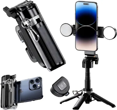 Main Images for Mini Selfie Stick Tripod Stand for iPhone ，6-Section Adjustable Height Extension…