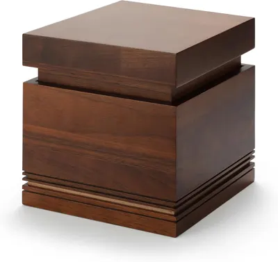 Showcases the elegant design and craftsmanship of a wooden storage box or decorative container.
