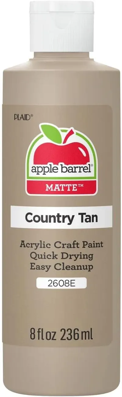 Clearly displays the product - a bottle of acrylic craft paint - to show shoppers exactly what they're purchasing. Shows the product's branded packaging to communicate the brand identity and product…