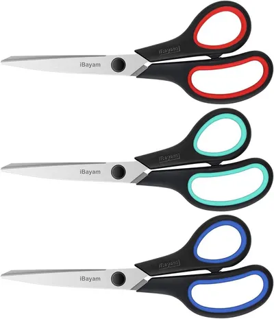 Showcases the product in multiple color options to highlight variety and allow customers to visualize their preferred choice. Displays different color choices for the same scissors, enabling…