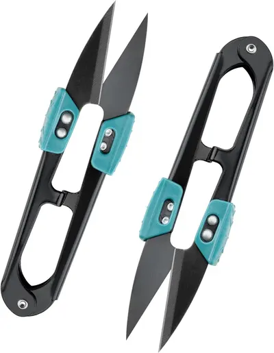 Showcases the product design and features of a set of specialized scissors. Displays the different scissors included in the set to show variety and value.