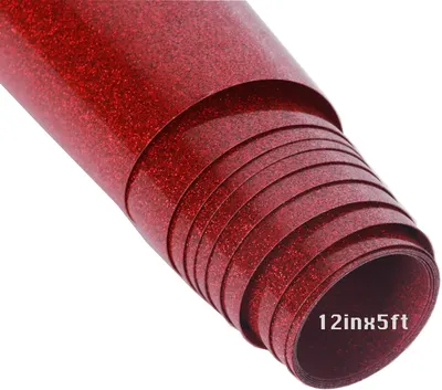 Showcases the product's vibrant red color and glittery texture, highlighting its decorative potential. Displays the product's size (12in x 5ft) to inform customers of the exact quantity they'll…