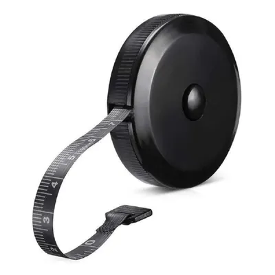 Showcases the compact and sleek design of the measuring tape, emphasizing its portability and ease of use.
