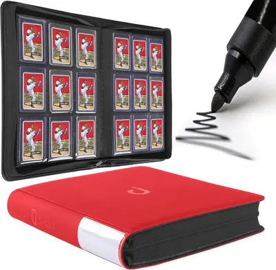 Showcases the product's capacity and organization features for storing trading cards. Demonstrates the internal components and storage capacity of the binder for trading cards.