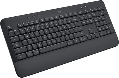 Showcases the complete keyboard design with all keys and features clearly visible.