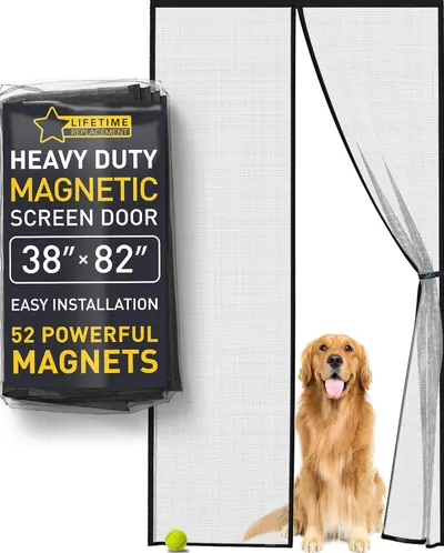 Showcases the product's main features and highlights its easy installation with 52 powerful magnets. Displays the product packaging to give customers an idea of what they will receive upon purchase.