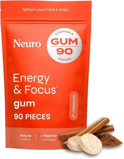 Shows the branded retail packaging alongside the actual gum pieces and ingredients to communicate professionalism, brand identity, and what the customer will receive.