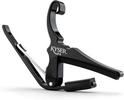 Displays the core product clearly on a white background to help shoppers identify the guitar capo and its design features.