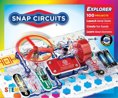 Shows the retail packaging to help shoppers understand what they will receive and to communicate the product's branding, features, and educational value. Uses visual effects like rainbow light…