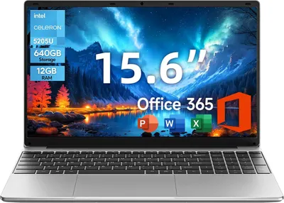 Shows the core product, a laptop, with its screen displaying key technical specifications to inform the shopper about what they are purchasing. Uses graphic overlays on the laptop screen to…