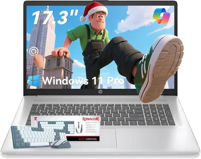 Shows the core sellable product, an HP laptop, with its screen size and operating system prominently displayed to communicate key specifications to potential buyers. Demonstrates that the laptop…