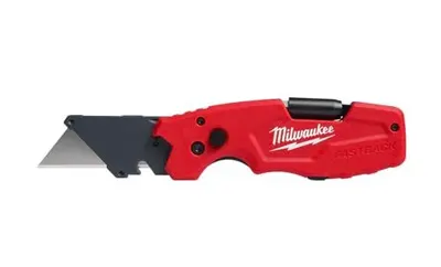 Displays the core product clearly on a clean white background to show the Milwaukee utility knife's design, branding, and retractable blade feature.