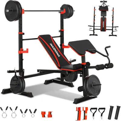 Displays the complete weight bench system with all its components to show shoppers exactly what the core product looks like and its full configuration. Shows all the included accessories and…