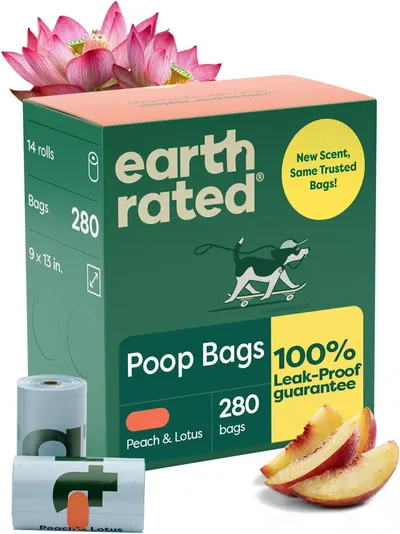 Shows the core product packaging and a sample roll to communicate what the shopper will receive, emphasizing the leak-proof guarantee and new peach and lotus scent. Uses decorative lotus flowers and…