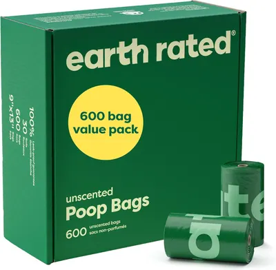 Shows the core product packaging and rolls of poop bags to communicate what the buyer receives and the quantity included in the value pack. Displays the retail packaging with brand name and key…