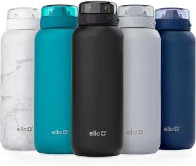 Displays the core product (water bottles) in a clean catalog-style presentation to show the shopper what they are purchasing. Shows multiple color options available for selection, allowing shoppers…